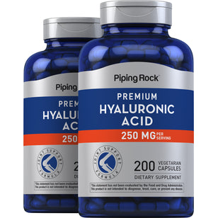 Hyaluronic Acid, 250 mg (per serving), 200 Vegetarian Capsules, 2  Bottles