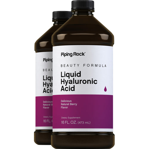 Hyaluronic Acid Liquid (Delicious Berry), 16 fl oz (473 mL) Bottle, 2  Bottles