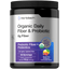 Horbäach Organic Daily Fiber & Probiotic powder with 6g fiber, prebiotic fiber, and probiotics; 11 oz, raspberry lemonade flavor.