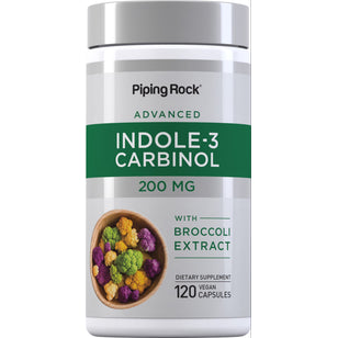 Indole-3-Carbinol 200 MG with Broccoli Extract contains 120 vegan capsules.