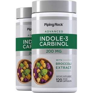 Indole-3-Carbinol with Resveratrol, 200 mg, 120 Vegan Capsules, 2  Bottles