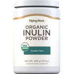 Organic Inulin Powder, USDA certified organic, 425 g (15 oz.), vegetarian soluble fiber dietary supplement.