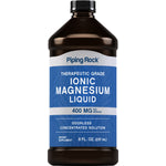Ionic Magnesium Liquid, Therapeutic Grade, 400 MG per serving in an 8 FL. OZ. (237 mL) bottle.