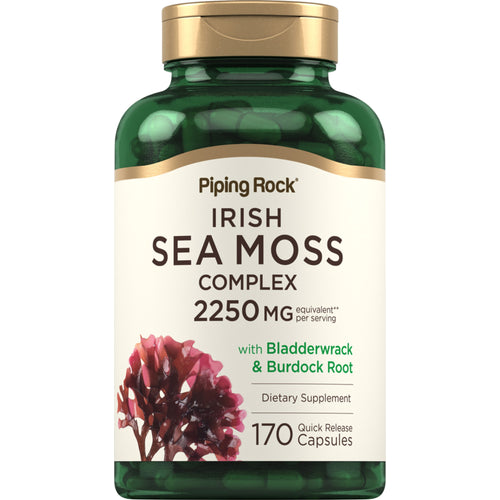 Irish Sea Moss Complex with Bladderwrack & Burdock Root, 2250 mg (per serving), 170 Quick Release Capsules
