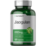 Jiaogulan 8100mg Equivalent 120 Capsules. A non-GMO, gluten-free herbal supplement.