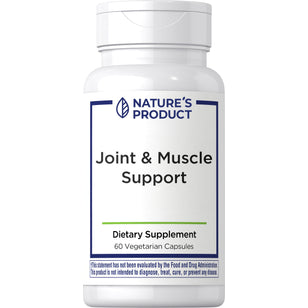 Dietary supplement for joint and muscle support with 60 vegetarian capsules.