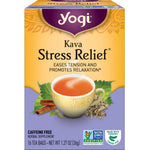 Yogi Kava Stress Relief tea with 16 caffeine-free bags is a herbal supplement to support relaxation.