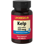 Kelp supplement with 225 mcg of iodine in a bottle of 250 tablets. Ideal for supporting health needs with ease.