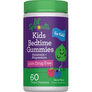 Kids Melatonin + Magnesium Gummies (Berry), 60 Vegan Gummies