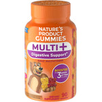 Nature's Product Gummies Multi+ Digestive Support Daily Multivitamin with 3 grams of Fiber, 90 gummies.