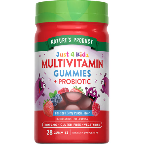 Kids Multivitamin + Probiotic (Delicious Berry Punch), 28 Gummies