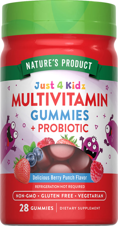 Kids Multivitamin + Probiotic (Delicious Berry Punch), 28 Gummies