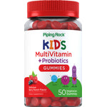 KID'S MultiVitamin + Probiotics Gummies in delicious berry punch flavor, offering 50 vegetarian gummies per bottle.
