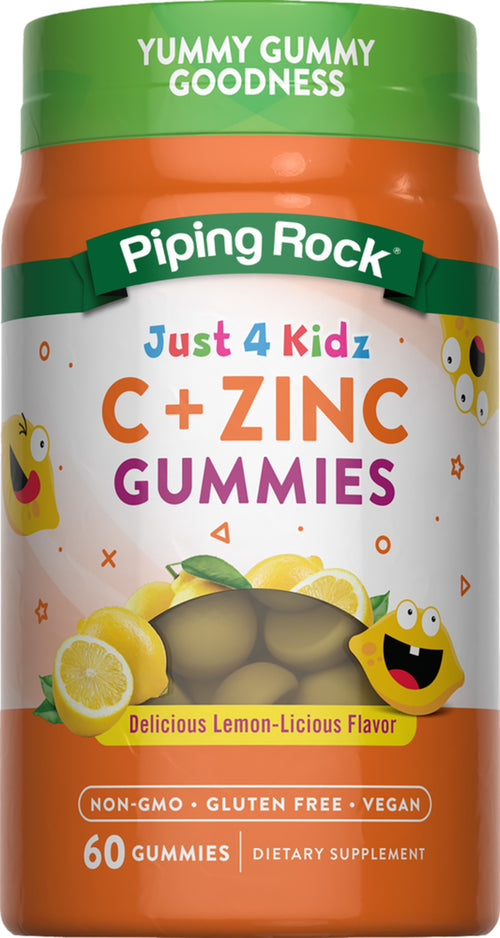 Kids Vitamin C + Zinc (Delicious Lemon-Licious), 60 Gummies