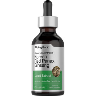 Korean Red Panax Ginseng Liquid Extract Alcohol Free, 2 fl oz (59 mL) Dropper Bottle