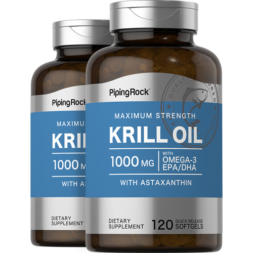 Krill Oil, 1000 mg, 120 Quick Release Softgels, 2  Bottles