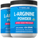 VI FL L-Arginine Powder, 1 lb (454 g) tub. Unflavored dietary supplement for health support.