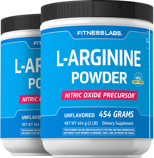 L-Arginine Powder, 3000 mg (per serving), 1 lb (454 g) Bottle, 2  Bottles