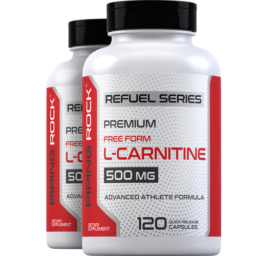 L-Carnitine, 500 mg, 120 Quick Release Capsules, 2  Bottles