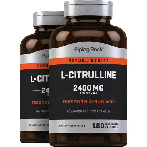 L-Citrulline, 2400 mg (per serving), 180 Quick Release Capsules, 2  Bottles