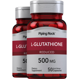 L-Glutathione (Reduced), 500 mg, 50 Quick Release Capsules, 2  Bottles