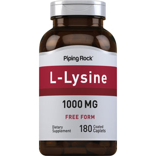 L-Lysine (Free Form), 1000 mg, 180 Coated Caplets