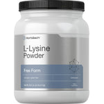 Horbäach L-Lysine Powder, 35.2 oz (1 kg), non-GMO, gluten-free, unflavored dietary supplement in a free-form.