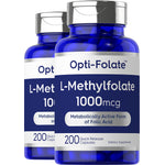 Opti-Folate L-Methylfolate 1000mcg, 200 Quick Release Capsules, 2 bottles.