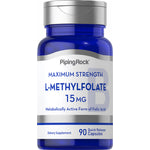 L-Methylfolate 15 MG Maximum Strength with 90 quick-release capsules, ensuring reliable supplementation.
