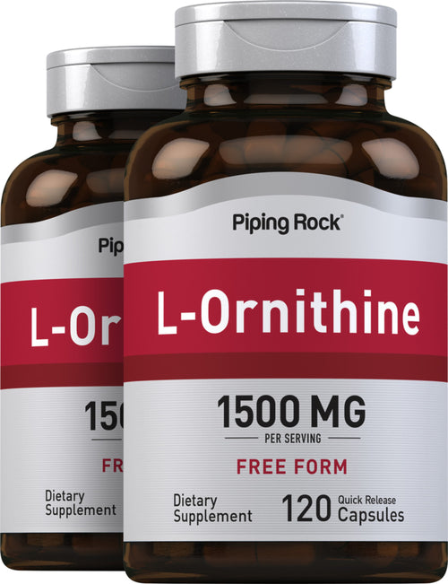 L-Ornithine, 1500 mg (per serving), 120 Quick Release Capsules, 2  Bottles