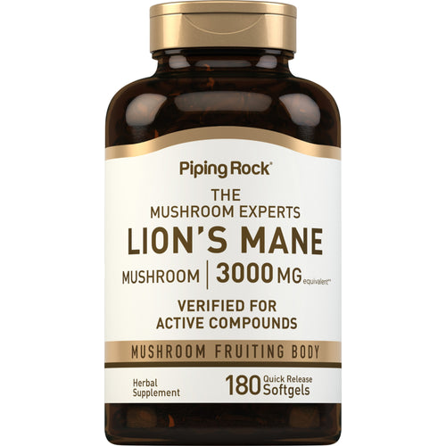 Lion's Mane Mushroom, 3000 mg (per serving), 180 Quick Release Softgels