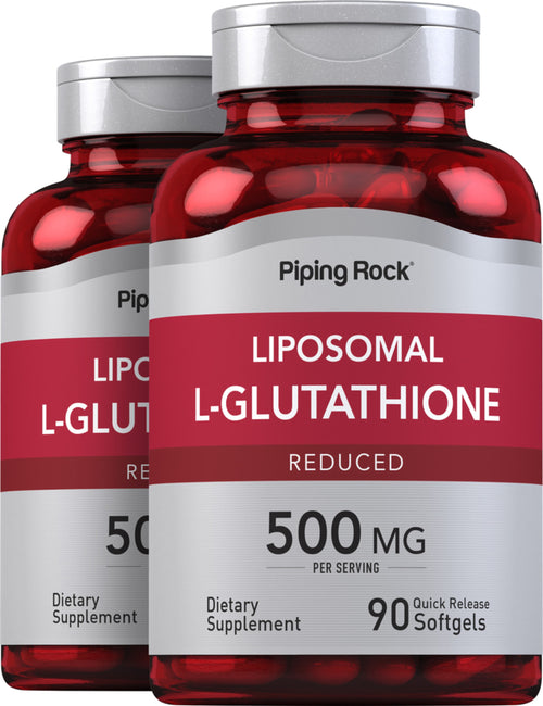 Liposomal L-Glutathione (Reduced), 500 mg (per serving), 90 Quick Release Softgels, 2  Bottles