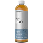 Horbäach Vegan Iron Liquid, Fruit Punch Flavor, 16 fl. oz. (473 mL), non-gmo and gluten free dietary supplement.