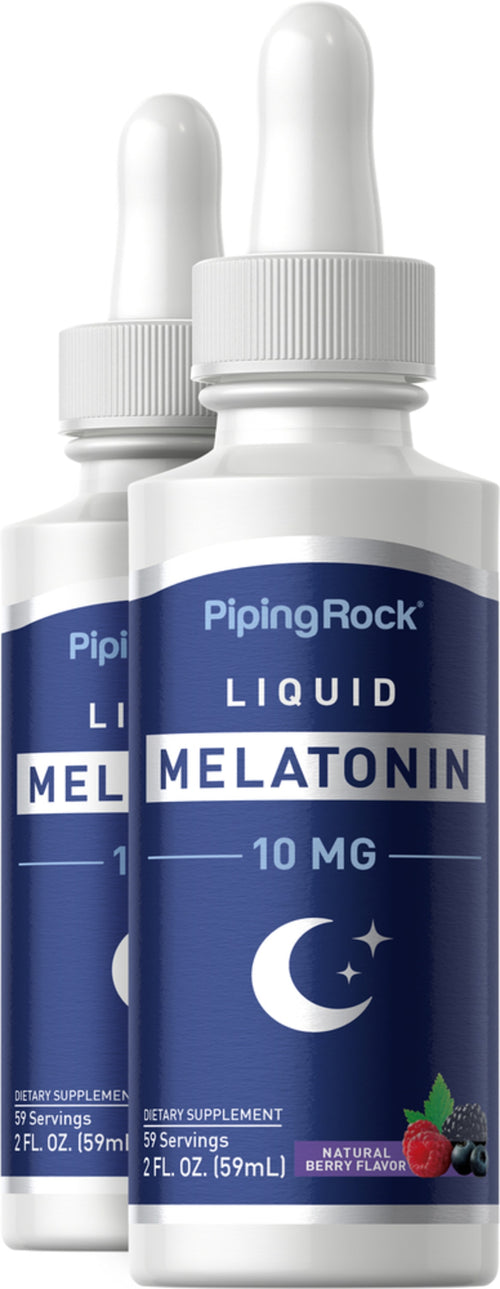 Liquid Melatonin 10 mg (Delicious Berry), 2 fl oz (59 mL) Dropper Bottle, 2  Dropper Bottles