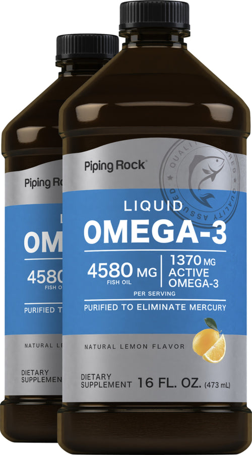 Liquid Omega-3 (Natural Lemon), 4580 mg (per serving), 16 fl oz (473 mL) Bottle, 2  Bottles