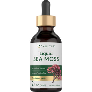 Herbal supplement CL Sea Moss Liquid, 2 fl. oz. (59mL), in a dropper bottle.