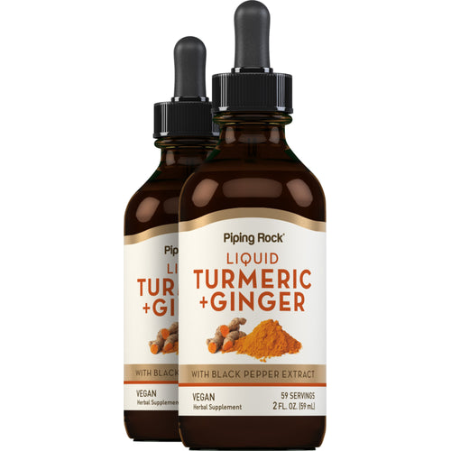Liquid Turmeric Plus Ginger, 2 fl oz (59 mL) Dropper Bottle, 2  Dropper Bottles