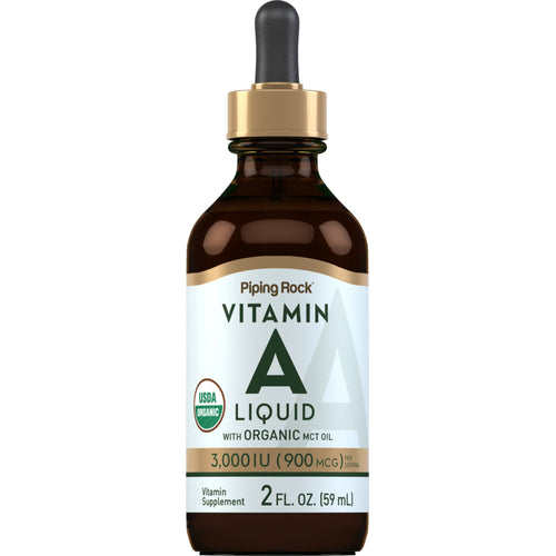 Liquid Vitamin A (Organic), 3000 IU, 2 fl oz (59 mL) Dropper Bottle