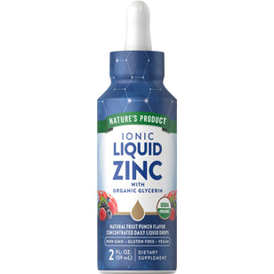 Liquid Zinc (Organic) (Natural Fruit Punch), 2 fl oz (59 mL) Dropper Bottle