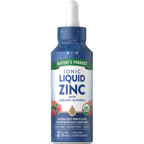 Liquid Zinc (Organic) (Natural Fruit Punch), 2 fl oz (59 mL) Dropper Bottle