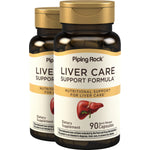 Liver Care Support Formula dietary supplement with 90 quick release capsules for nutritional liver support.