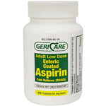 Geri-Care Adult Low Dose Enteric Coated Aspirin, a pain reliever (NSAID), 300 tablets each 81 mg.