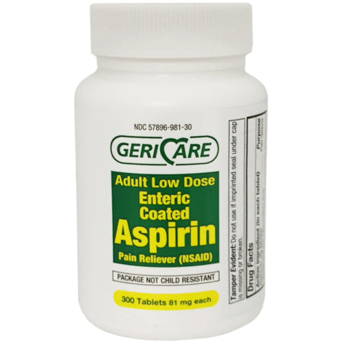 Low Dose Aspirin 81 mg Enteric Coated, 300 Tablets