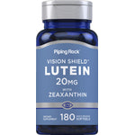 Vision Shield Lutein 20mg with Zeaxanthin dietary supplement, 180 quick release softgels.