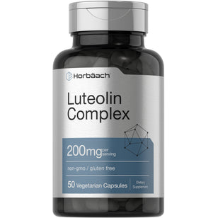 Luteolin Complex, 200mg per serving, 50 Vegetarian Capsules. Non-GMO and gluten-free dietary supplement.