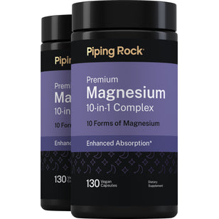 Magnesium "10" Complex, 130 Vegan Capsules, 2  Bottles