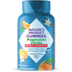 Nature's Product Gummies Magnesium Citrate Extra Strength, Crushin' Citrus Cream flavor, 300mg per serving, 60 gummies.