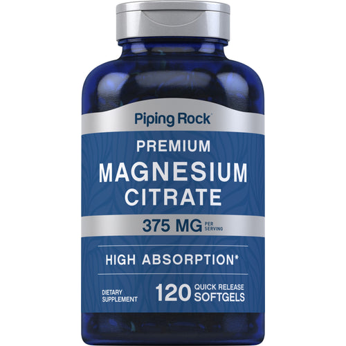 Magnesium Citrate, 375 mg (per serving), 120 Quick Release Softgels