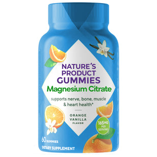 Magnesium Citrate gummies, 165 mg, 60 count, flavored with orange vanilla.