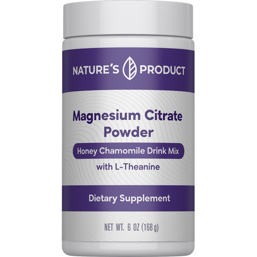 Magnesium Citrate Powder with L-Theanine (Honey Chamomile), 6 oz (168 g) Bottle